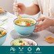24oz Stoneware Cereal Bowls 5.5 Inch Microwave & Dishwasher Safe Lead-free Soup Bowls Blue Bowls Kitchen Bowl