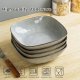 Large Pasta Bowls Set of 4, Ocean Square Bowls, Pasta Serving Bowl Large Dinner Bowls, Kitchen Bowl Set, Reactive Glaze, Microwave and Dishwasher Safe, Scratch Resistant, Grey