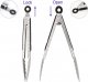 304 Stainless Steel Kitchen Cooking Tongs, 12" and 14" Set of 2 Strong BBQ Brushed Locking Food Tongs, Black
