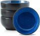 Ceramic Cereal Bowls- 6in Salad Bowls Set of 4 for Kitchen,22oz Mixing Bowls, Ceylon Blue, Dishwasher & Microwave Safe