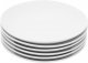 Durable Porcelain 6-Piece Dessert Plate Set, Elegant White Serving Plates (6-inch dessert plates)